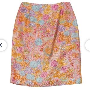 Carmen Marc Valvo Multicolor Beaded Skirt